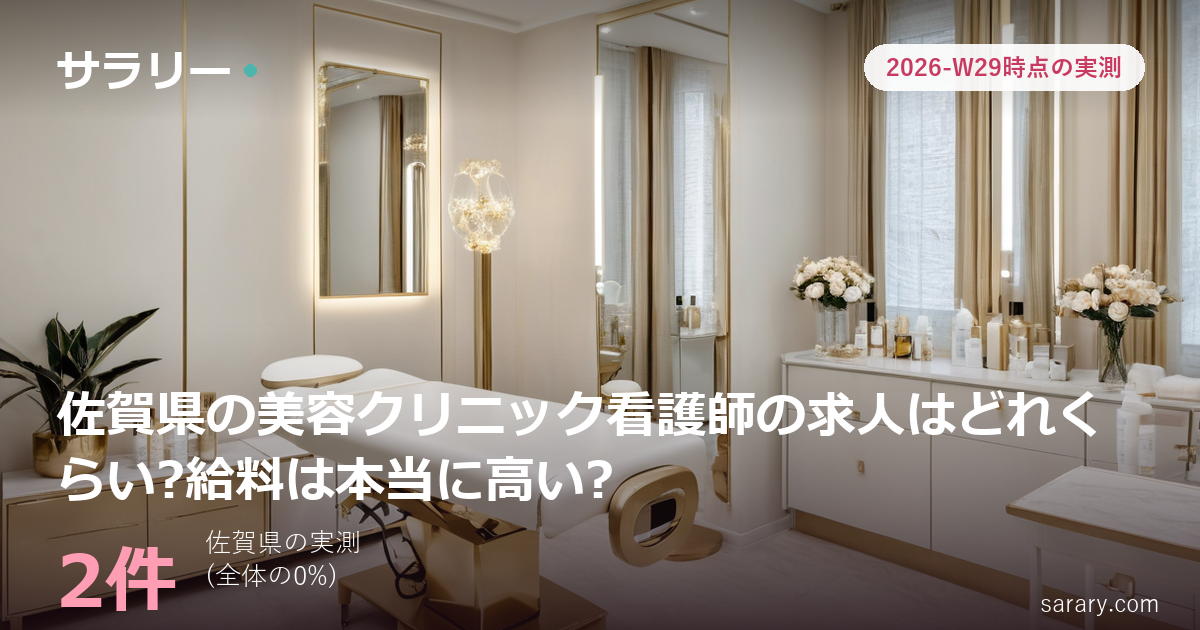 佐賀県の美容クリニック看護師の求人はどれくらい?給料は本当に高い?