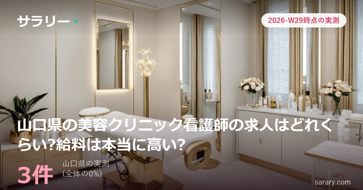 山口県の美容クリニック看護師の求人はどれくらい?給料は本当に高い?