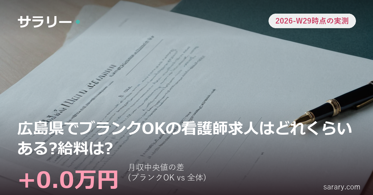 広島県でブランクOKの看護師求人はどれくらいある?給料は?