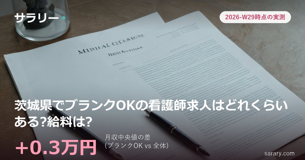 茨城県でブランクOKの看護師求人はどれくらいある?給料は?