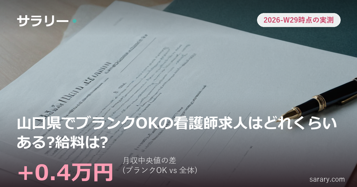 山口県でブランクOKの看護師求人はどれくらいある?給料は?
