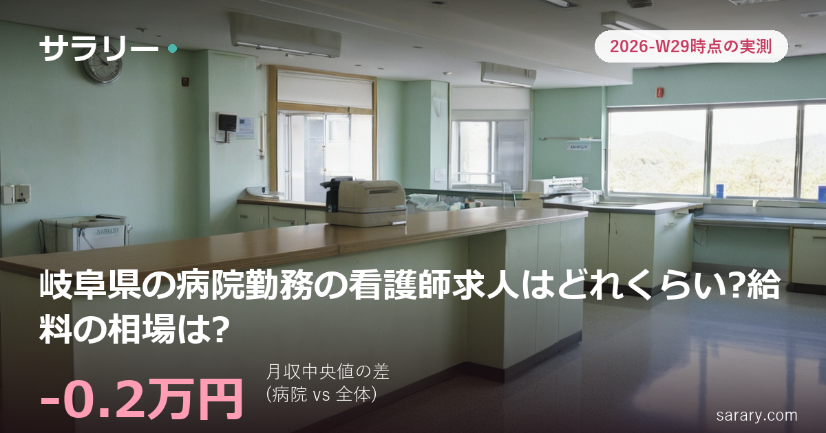 岐阜県の病院勤務の看護師求人はどれくらい?給料の相場は?