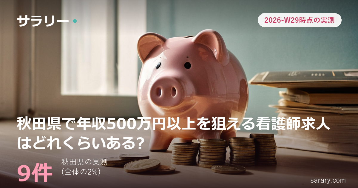 秋田県で年収500万円以上を狙える看護師求人はどれくらいある?