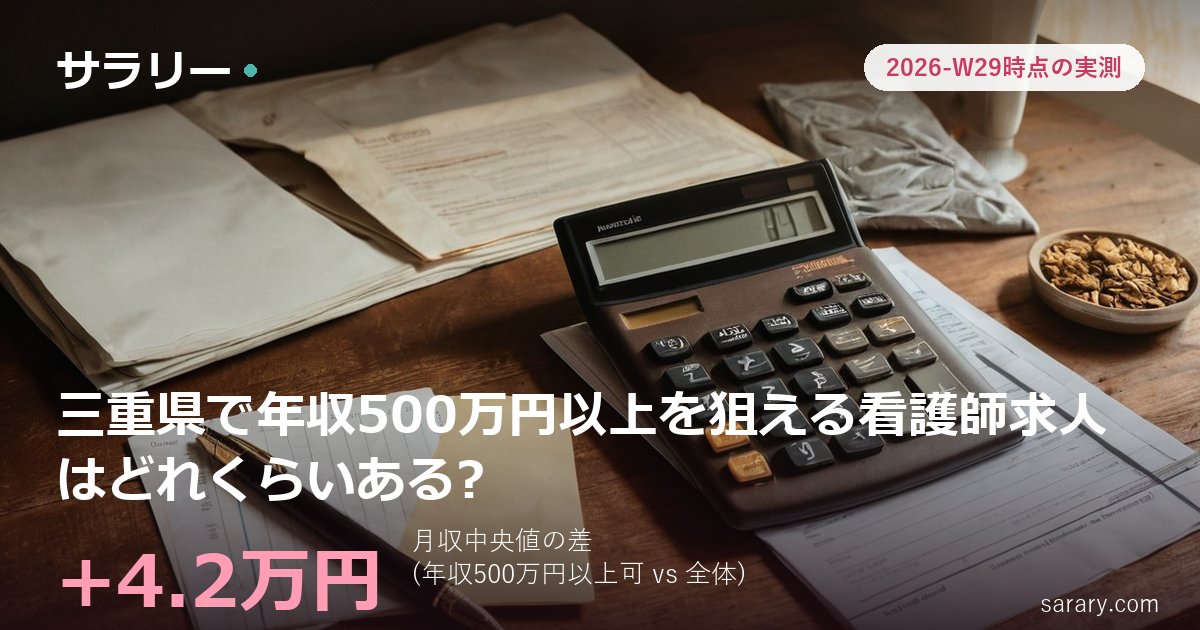 三重県で年収500万円以上を狙える看護師求人はどれくらいある?