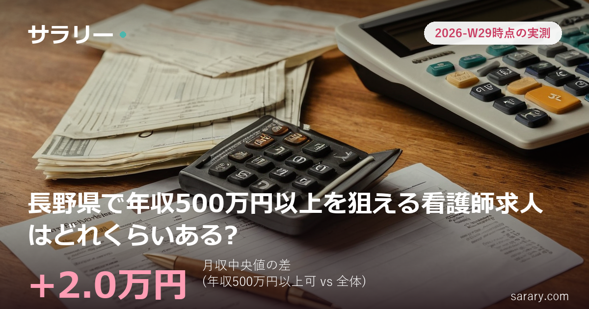 長野県で年収500万円以上を狙える看護師求人はどれくらいある?