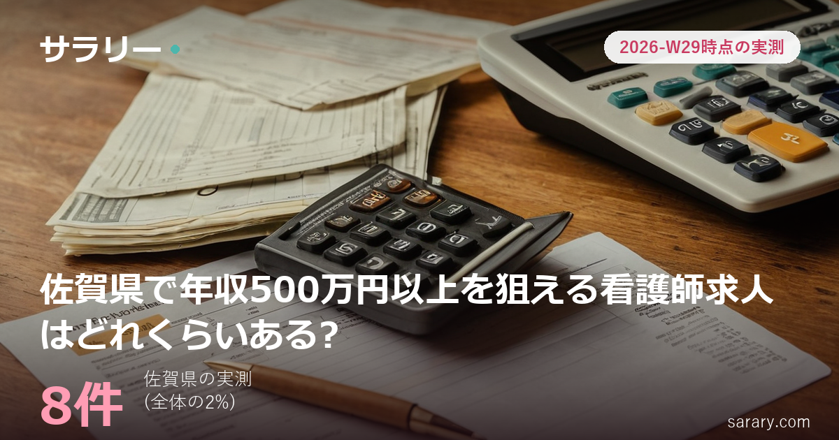 佐賀県で年収500万円以上を狙える看護師求人はどれくらいある?
