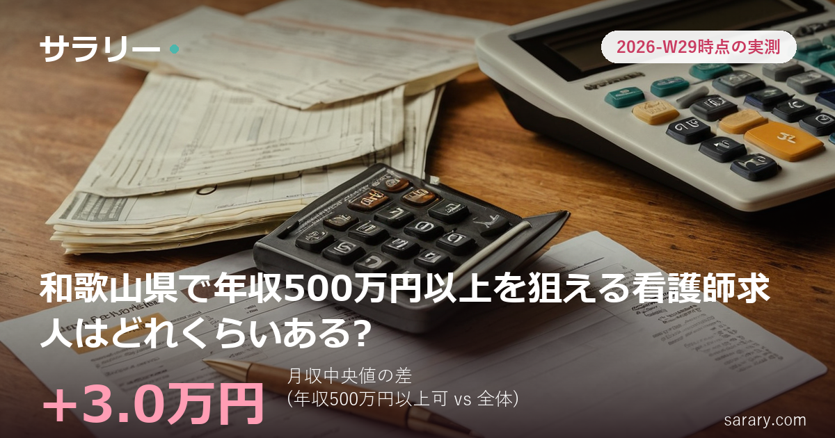 和歌山県で年収500万円以上を狙える看護師求人はどれくらいある?