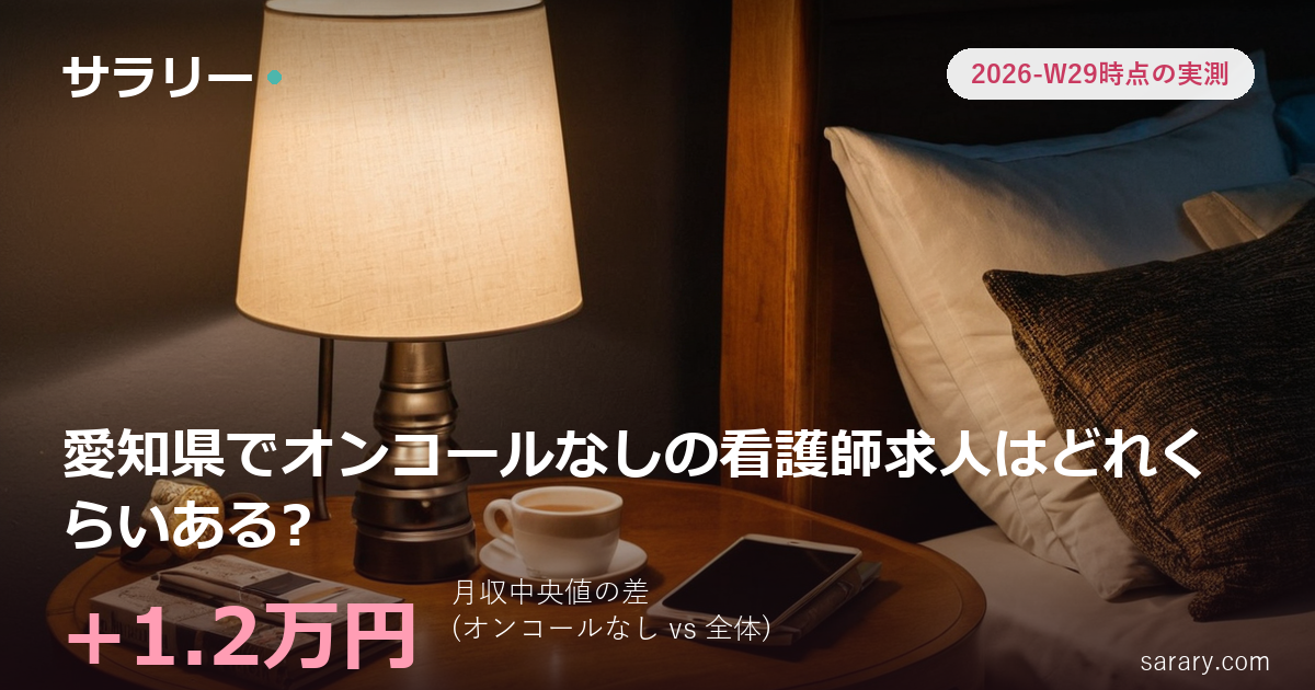 愛知県でオンコールなしの看護師求人はどれくらいある?