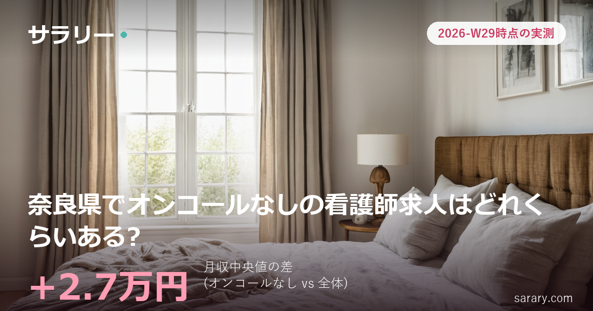 奈良県でオンコールなしの看護師求人はどれくらいある?