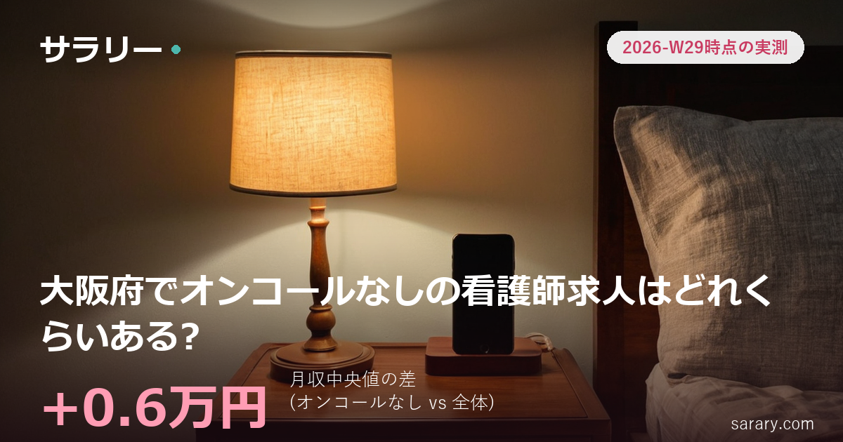 大阪府でオンコールなしの看護師求人はどれくらいある?