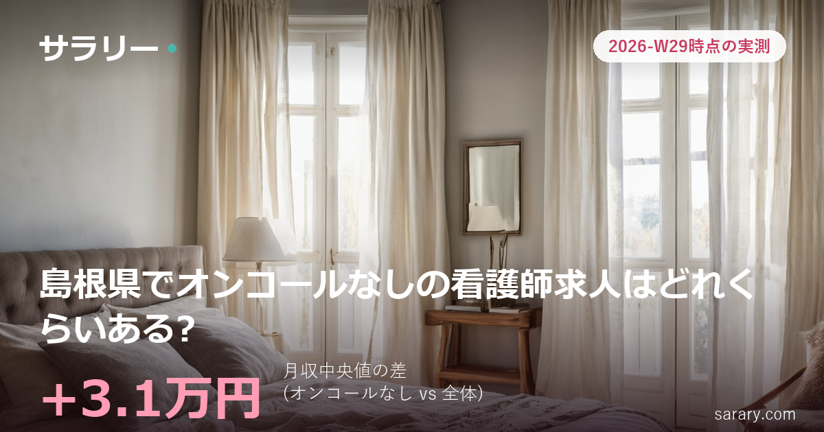島根県でオンコールなしの看護師求人はどれくらいある?