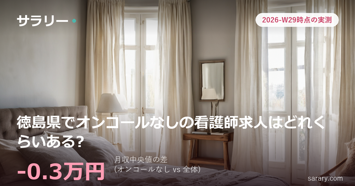 徳島県でオンコールなしの看護師求人はどれくらいある?