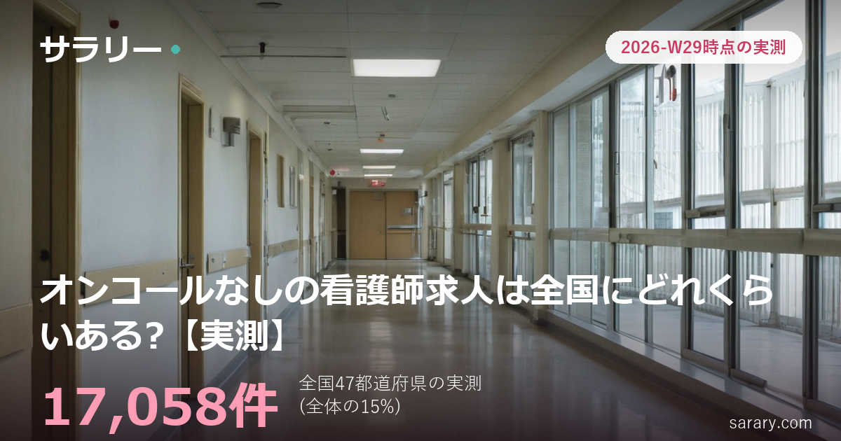 オンコールなしの看護師求人は全国にどれくらいある?【実測】
